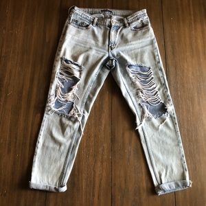 Kendall & Kylie Destructed Boyfriend Jeans